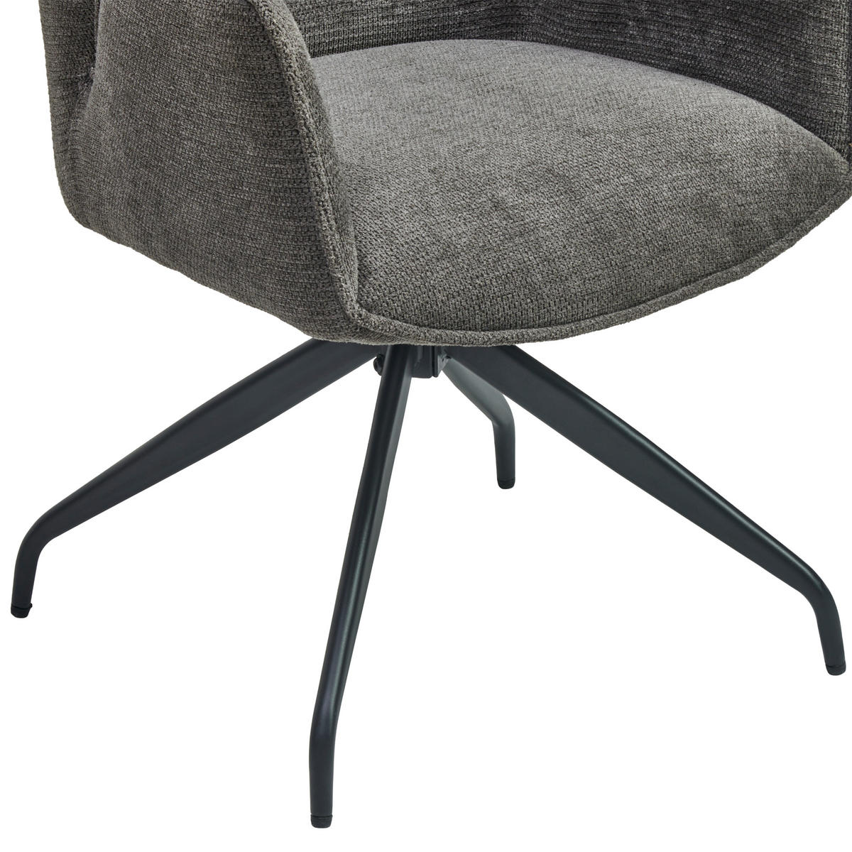 ARMLEHNSTUHL  Sitzfläche 360° drehbar Webstoff  - Schwarz, MODERN, Holz/Textil (60/86/61cm) - MID.YOU