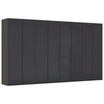 DREHTÜRENSCHRANK 400/223/61 cm,  in Graphitfarben, 8-türig  - Graphitfarben, Basics, Glas/Holzwerkstoff (400/223/61cm) - Novel