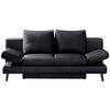 SCHLAFSOFA Schwarz Echtleder  - Schwarz, KONVENTIONELL, Leder/Metall (200/85/90cm) - Novel