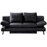 SCHLAFSOFA  in Echtleder Schwarz  - Schwarz, KONVENTIONELL, Leder/Metall (200/85/90cm) - Novel