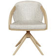 ARMLEHNSTUHL  Sitzfläche 360° drehbar Webstoff  Eichefarben, Beige  - Eiche Bianco/Eichefarben, KONVENTIONELL, Holz/Textil (61/83,5/57,5cm) - Linea Natura