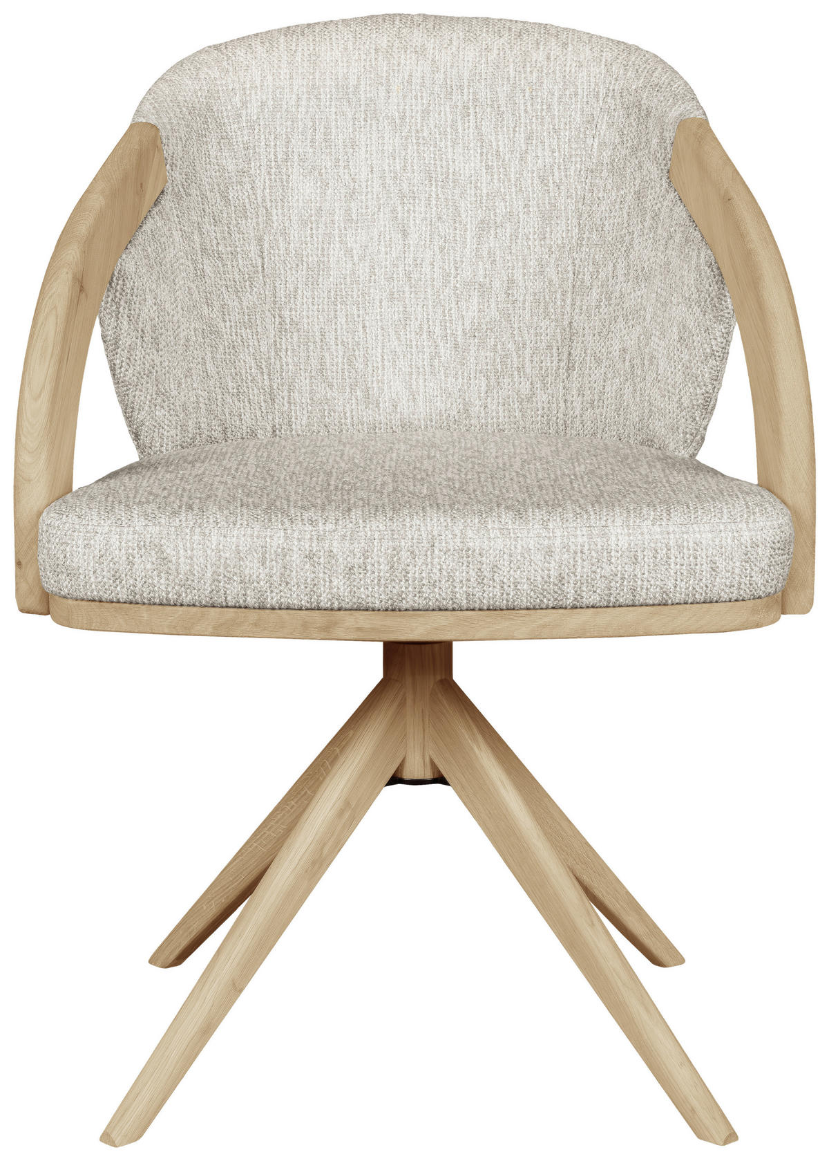 ARMLEHNSTUHL  Sitzfläche 360° drehbar Webstoff  Eichefarben, Beige  - Eiche Bianco/Eichefarben, KONVENTIONELL, Holz/Textil (61/83,5/57,5cm) - Linea Natura