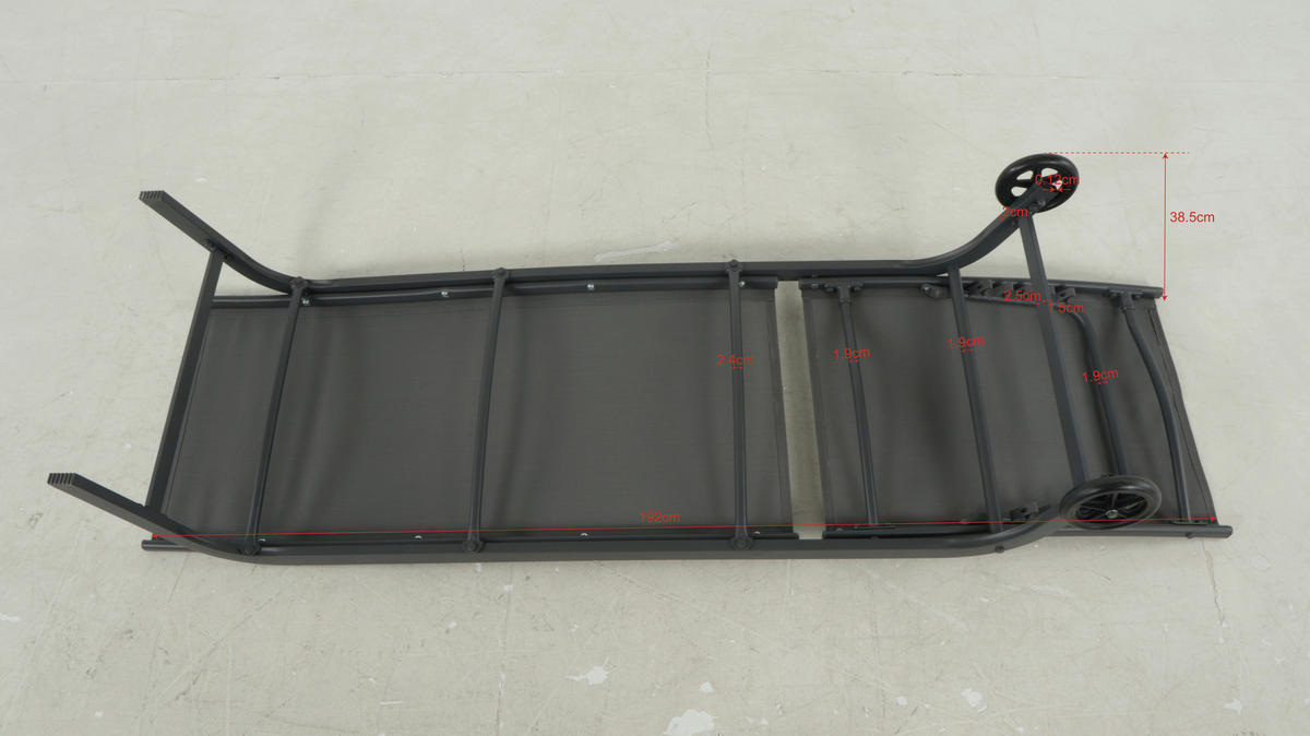 Șezlong Pentru Grădină - gri, Basics, metal/textil (192/60/93cm) - Ambia Garden