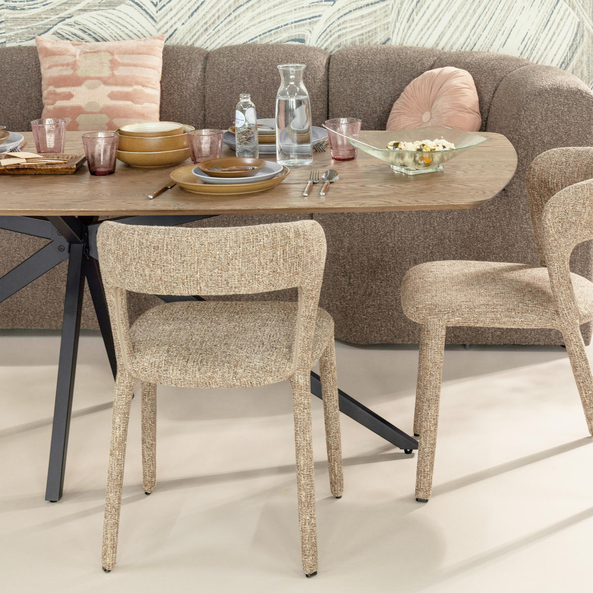 SITZBANK in Textil Braun  - Schwarz/Braun, MODERN, Kunststoff/Textil (164/83/73cm) - Livetastic