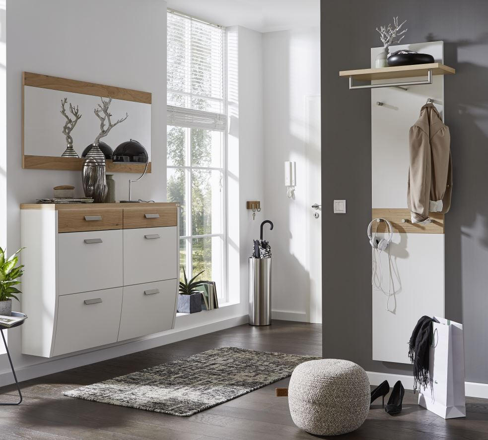 GARDEROBE 3-teilig  in 200/200/32 cm  - Eichefarben/Weiß, Design, Holz/Holzwerkstoff (200/200/32cm) - Dieter Knoll