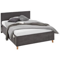 POLSTERBETT Lattenrost, Bettkasten Anthrazit 140/200 cm  - Eichefarben/Anthrazit, KONVENTIONELL, Holz/Textil (140/200cm) - Stylife