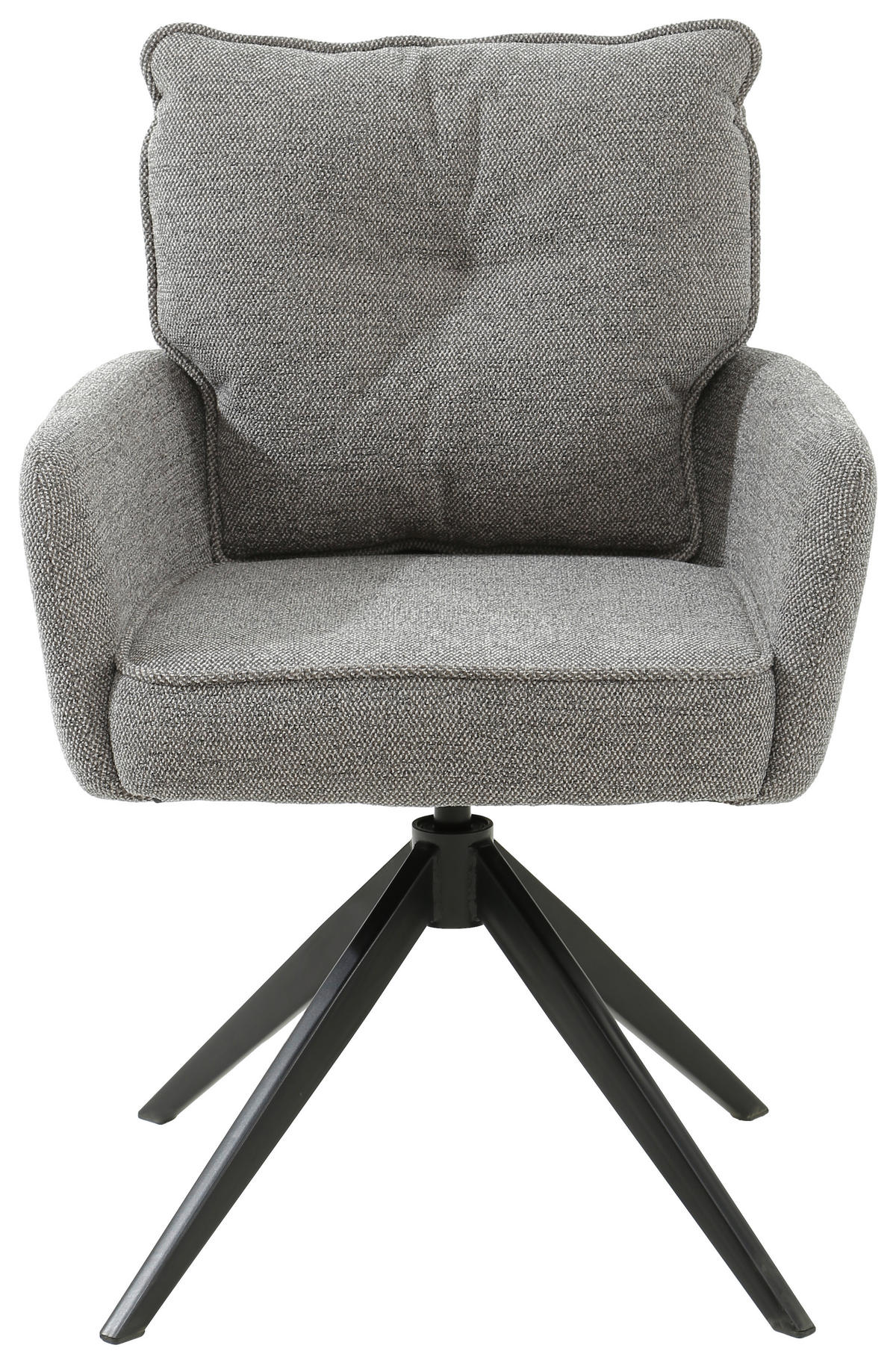 ARMLEHNSTUHL  in Eisen Leinenoptik  - Taupe/Schwarz, Design, Textil/Metall (61/90/67cm) - Novel