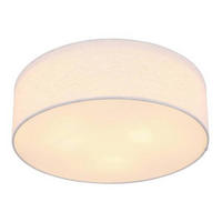 DECKENLEUCHTE  40/12 cm    - Weiss/Beige, Basics, Textil/Metall (40/12cm) - Globo