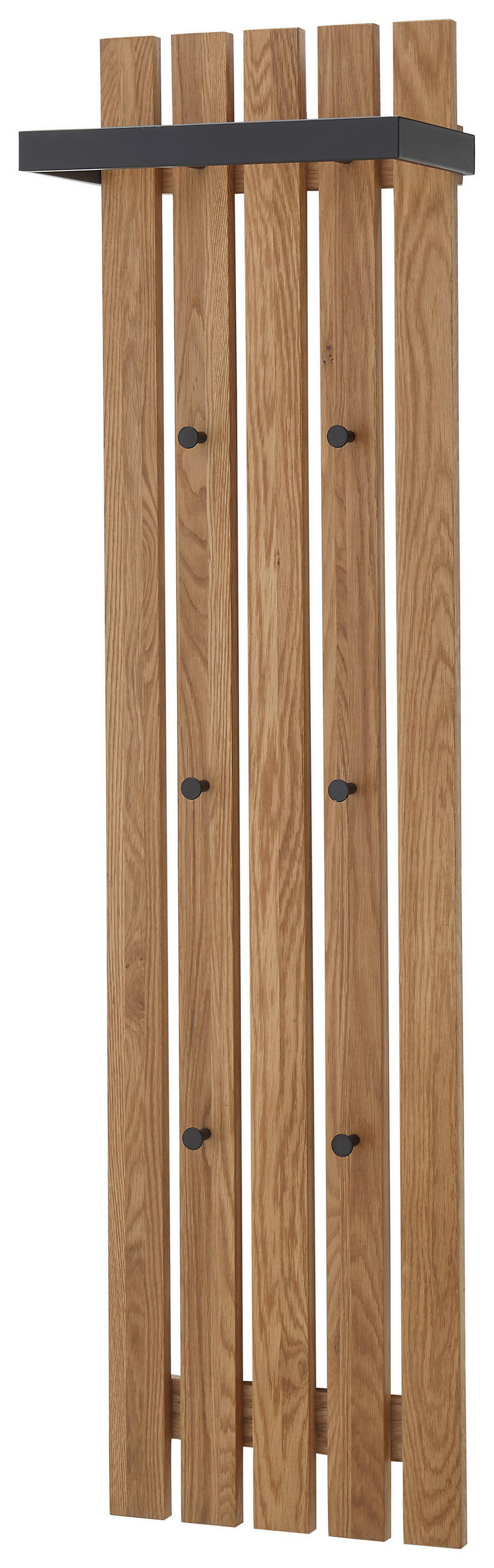 ŠATNÍ PANEL, přírodní barvy, černá, dub, 40/150/22 cm - černá/přírodní barvy, Basics, kov/dřevo (40/150/22cm)