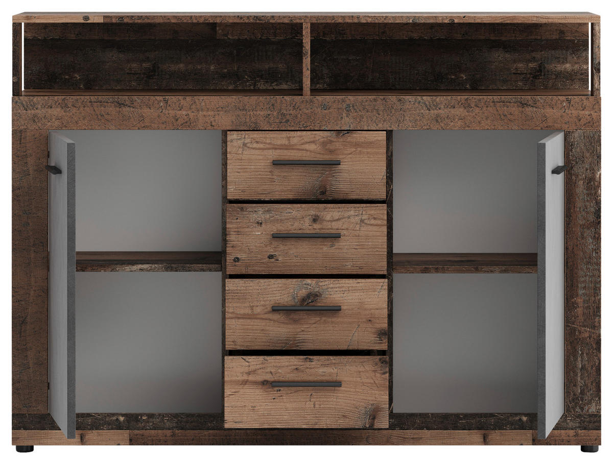 KOMMODE  in 119/96/32 cm  - Alteiche/Anthrazit, Design, Holzwerkstoff/Kunststoff (119/96/32cm) - MID.YOU