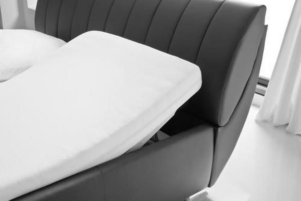 POLSTERBETT 180/200 cm  in Weiss  - Chromfarben/Weiss, Design, Holz/Textil (180/200cm) - Xora