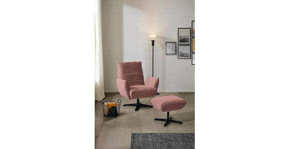 SESSEL in Teddystoff Altrosa  - Schwarz/Altrosa, Design, Textil/Metall (60/94/86cm) - Dieter Knoll