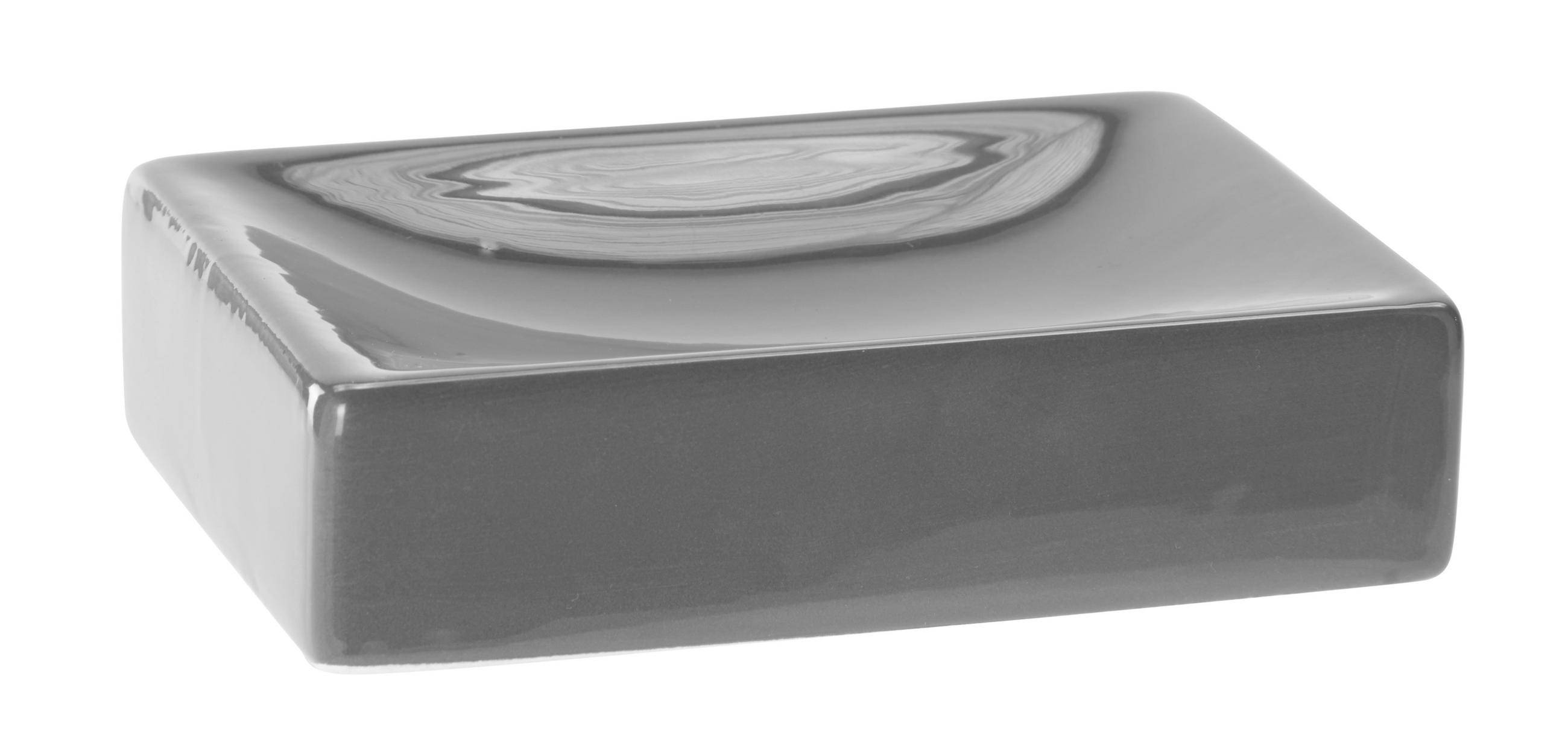Savonieră ceramică  - gri, Basics, ceramică (12/3/8cm) - Sadena
