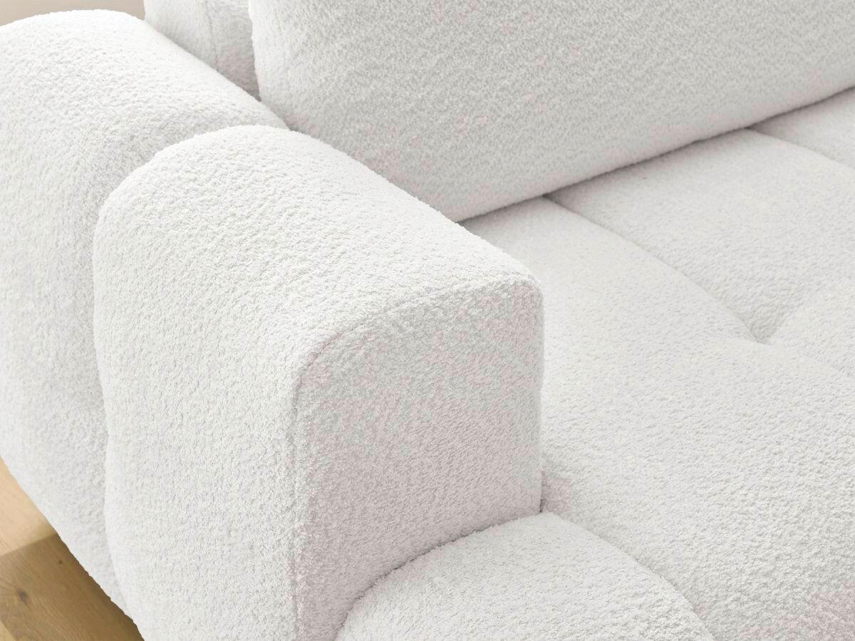 ECKSCHLAFSOFA FUJI Bouclé Weiß  inkl.  - Schwarz/Weiß, MODERN, Kunststoff/Textil (282/204cm)