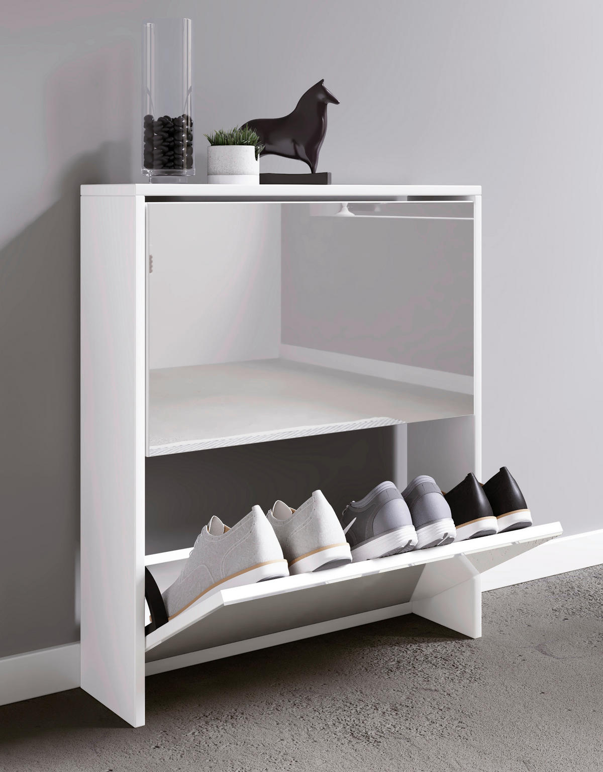 SCHUHKIPPER  in 63/73/17 cm  - Weiß, KONVENTIONELL, Holzwerkstoff (63/73/17cm) - MID.YOU