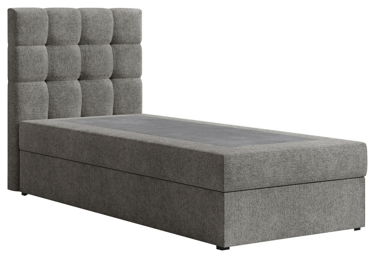 BOXBETT 90/200 cm,  in Anthrazit, Bettkasten, Topper,  - Anthrazit/Schwarz, MODERN, Holz/Kunststoff (90/200cm) - MID.YOU