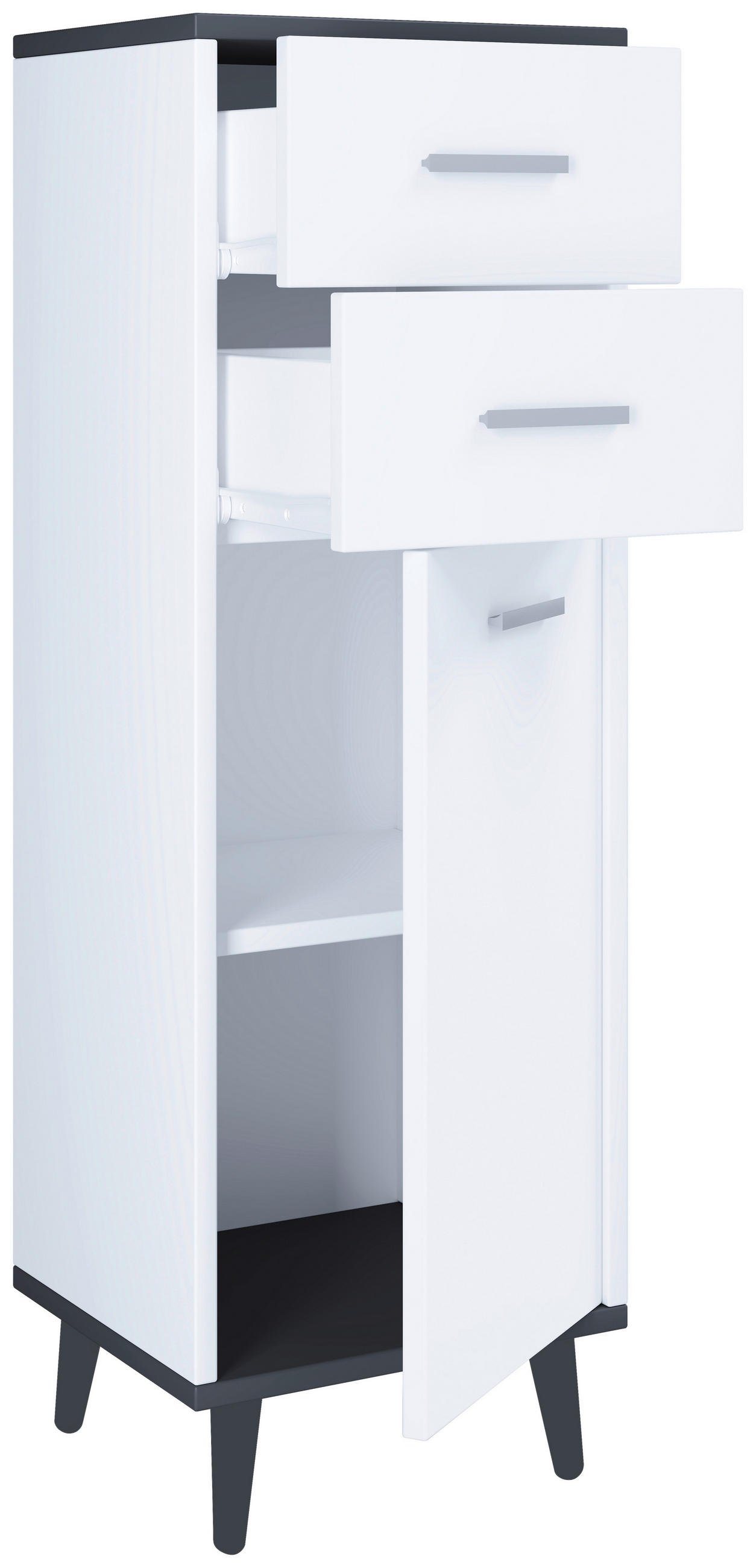 MIDISCHRANK 32/97/28 cm  - Weiss/Anthrazit, Modern, Holzwerkstoff/Kunststoff (32/97/28cm) - MID.YOU