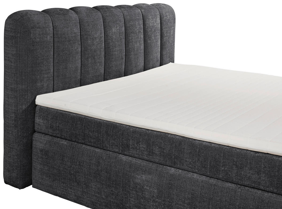 BOXSPRINGBETT 180/200 cm  in Anthrazit  - Anthrazit/Schwarz, LIFESTYLE, Holzwerkstoff/Kunststoff (180/200cm) - Boxxx