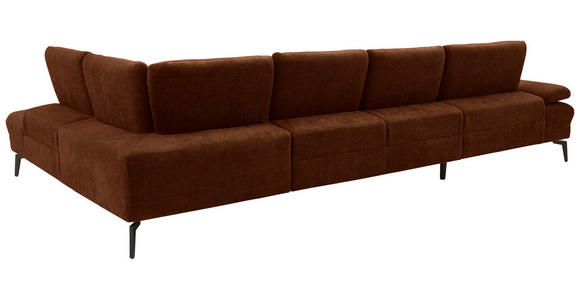 WOHNLANDSCHAFT in Webstoff Rostfarben  - Rostfarben/Schwarz, Design, Textil/Metall (157/354/208cm) - Dieter Knoll