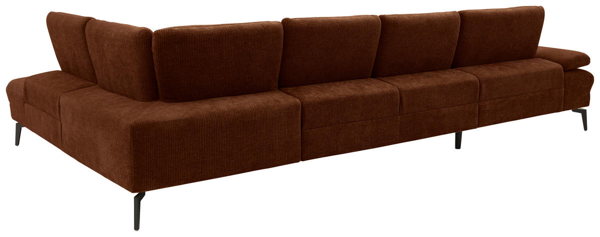 WOHNLANDSCHAFT in Webstoff Rostfarben  - Rostfarben/Schwarz, Design, Textil/Metall (157/354/208cm) - Dieter Knoll