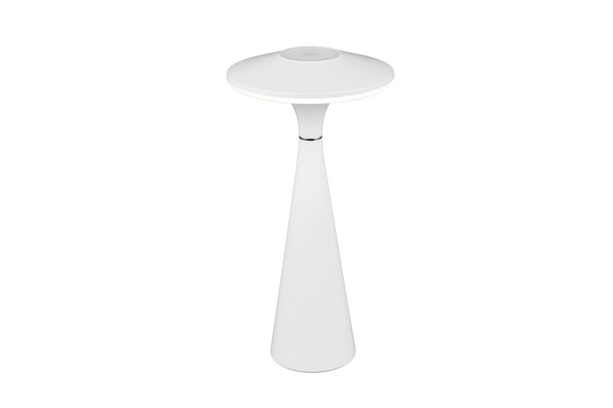 AKKU-TISCHLEUCHTE - Weiss, Design, Kunststoff (14/28,5cm)