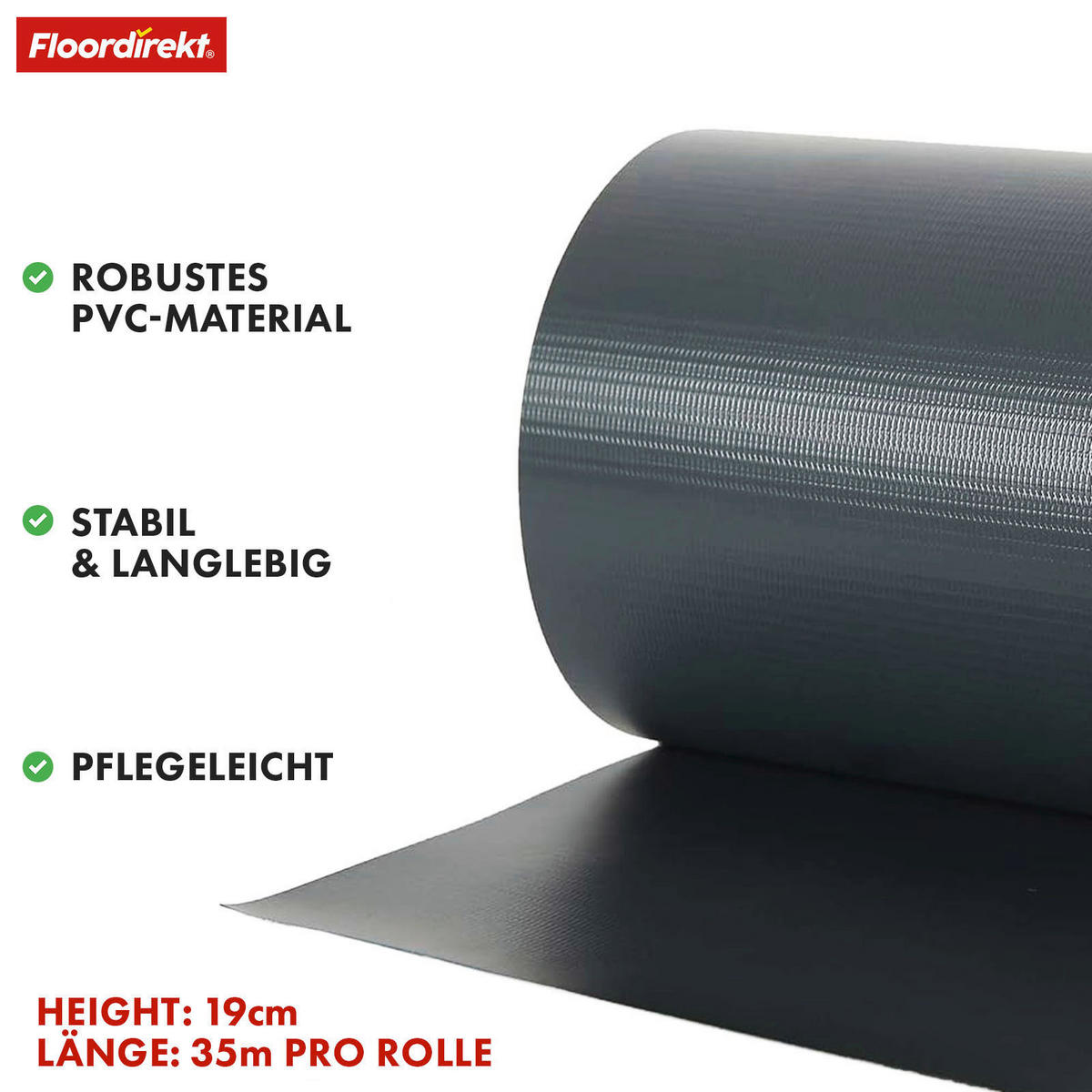 SICHTSCHUTZ - Anthrazit, Basics, Kunststoff (19/3500cm) - Floordirekt