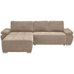 ECKSOFA  in Chenille Graubraun  - Graubraun/Silberfarben, KONVENTIONELL, Holz/Textil (187/293cm) - Carryhome