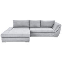 ECKSOFA in Flachgewebe Silberfarben  174/306 cm  - Silberfarben, Design, Textil/Metall (174/306cm) - Carryhome