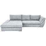 ECKSOFA in Flachgewebe Silberfarben  174/306 cm  - Silberfarben, Design, Textil/Metall (174/306cm) - Carryhome