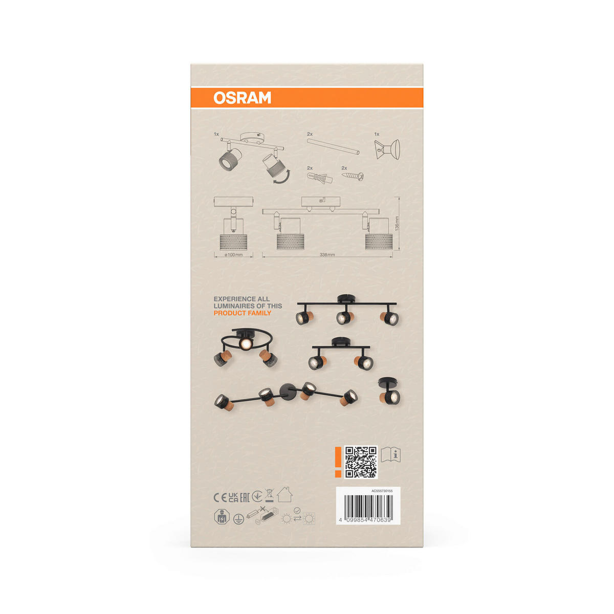 LED-STRAHLER 33,8/10/13,6 cm   - Schwarz, Basics, Holz/Metall (33,8/10/13,6cm) - Osram