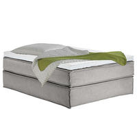 BOXSPRINGBETT 140/200 cm  in Hellgrau  - Hellgrau/Schwarz, Design, Textil (140/200cm) - home24