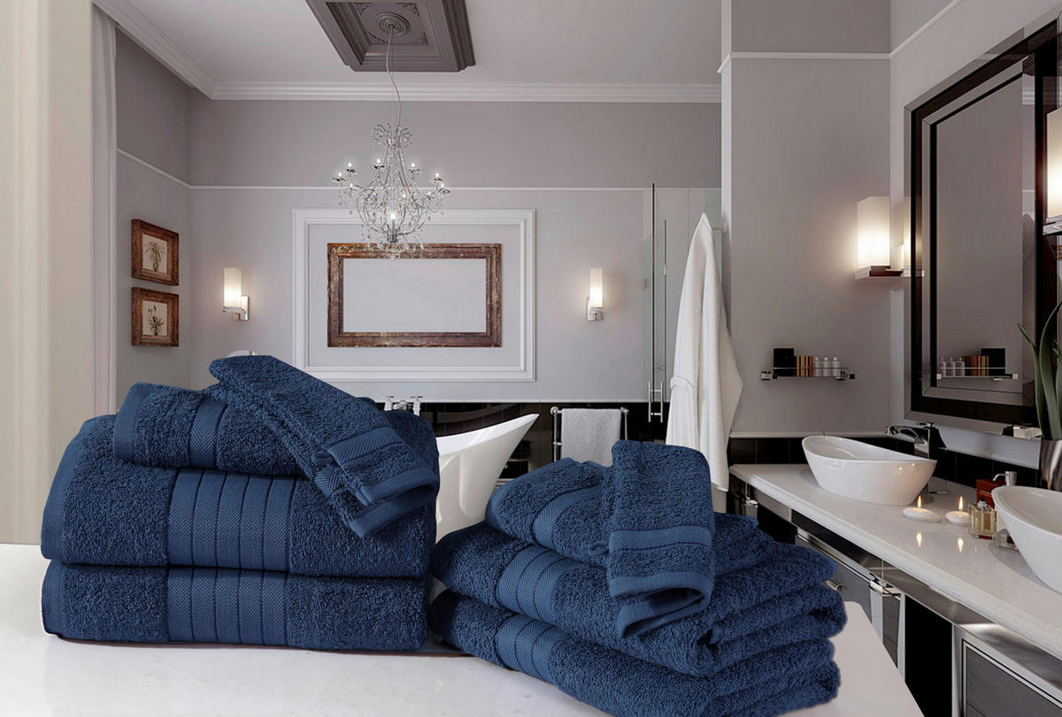 FROTTIERSET Blau 8-teilig  - Blau, Basics, Textil