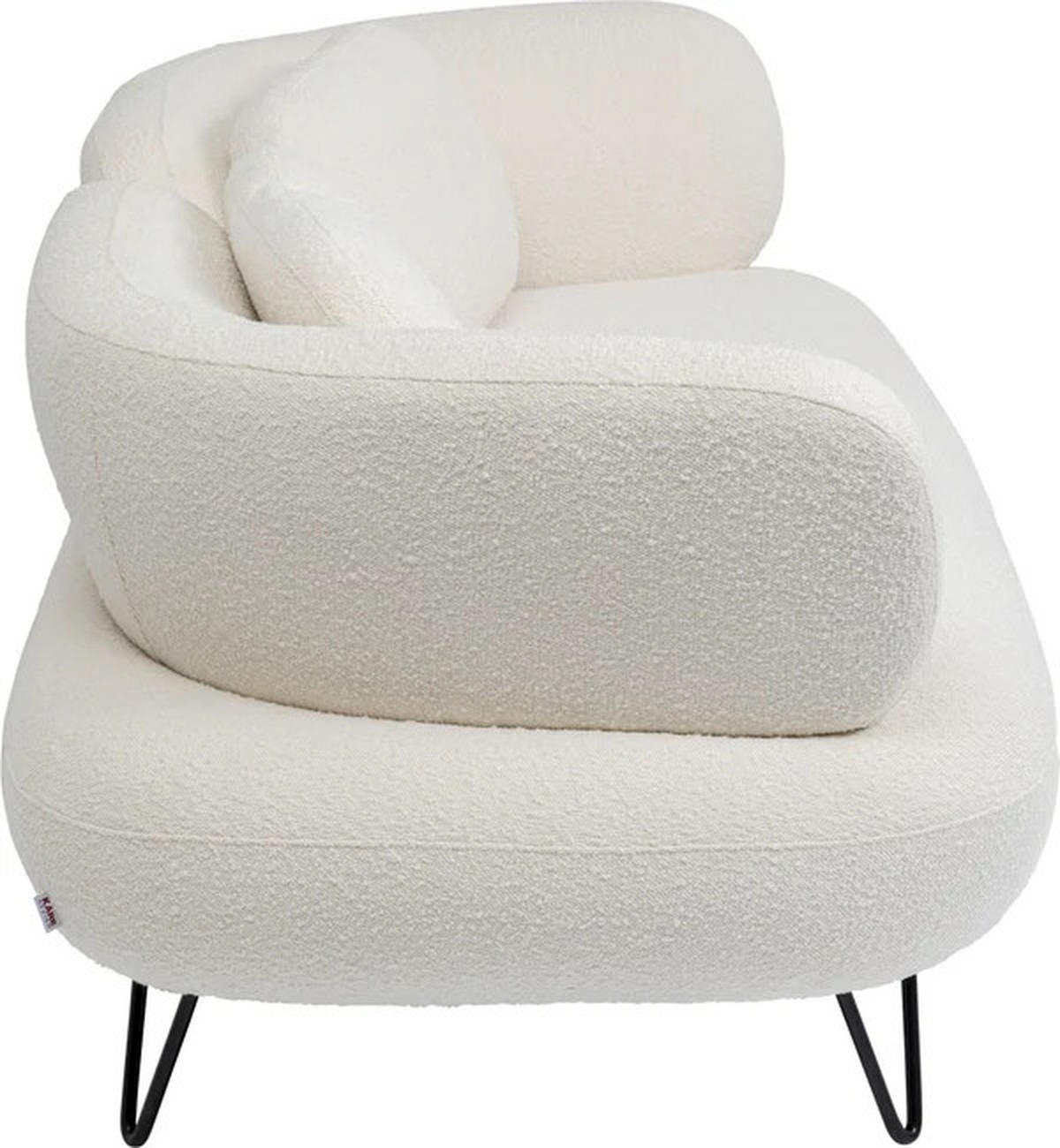 2-SITZER-SOFA in Bouclé Weiß  - Schwarz/Weiß, Design, Textil/Metall (182/72/95cm) - Kare-Design