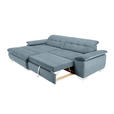 ECKSOFA in Mikrofaser Blaugrau  - Chromfarben/Blaugrau, Design, Textil/Metall (180/265cm) - Carryhome