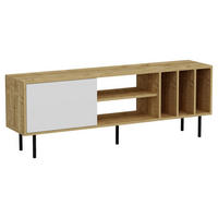 LOWBOARD Canberra  in 160/57/35 cm  - Eichefarben/Schwarz, Design, Holzwerkstoff/Metall (160/57/35cm) - Livetastic