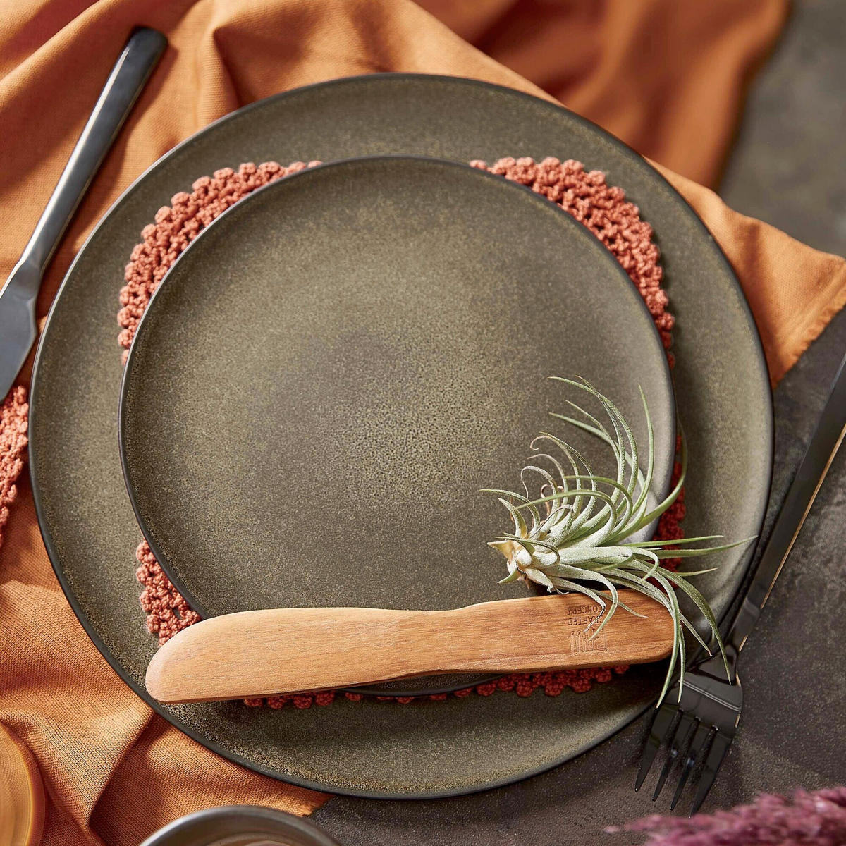 SPEISETELLERSET Graubraun 28 cm RAW Forest Brown  - Graubraun, Basics, Keramik (28cm) - Aida