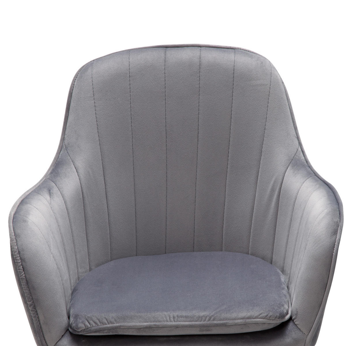 OTOČNÁ STOLIČKA, zamat, sivá - sivá/zlatá, Konventionell, kov/textil (54/105/52cm) - MID.YOU