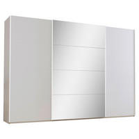 SCHWEBETÜRENSCHRANK 316/223/68 cm 3-türig Weiß  - Weiß, KONVENTIONELL, Glas/Holzwerkstoff (316/223/68cm) - home24