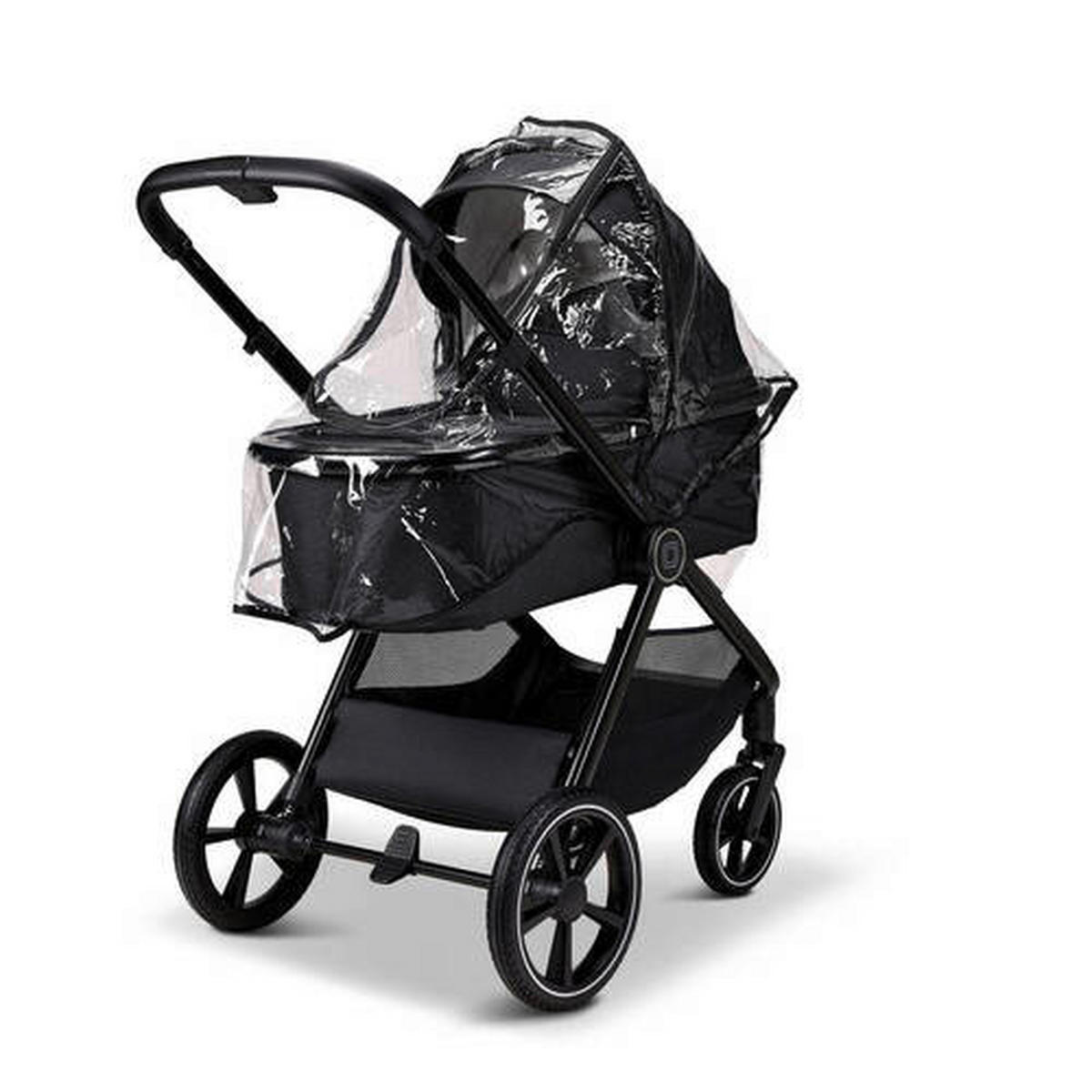 KINDERWAGENSET  Aura Set  Onyx Melange  - Schwarz, Basics (140/61/115cm) - Moon