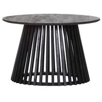 BEISTELLTISCH 70/70/45 cm Mangoholz massiv Schwarz rund  - Schwarz, LIFESTYLE, Holz (70/70/45cm) - Landscape