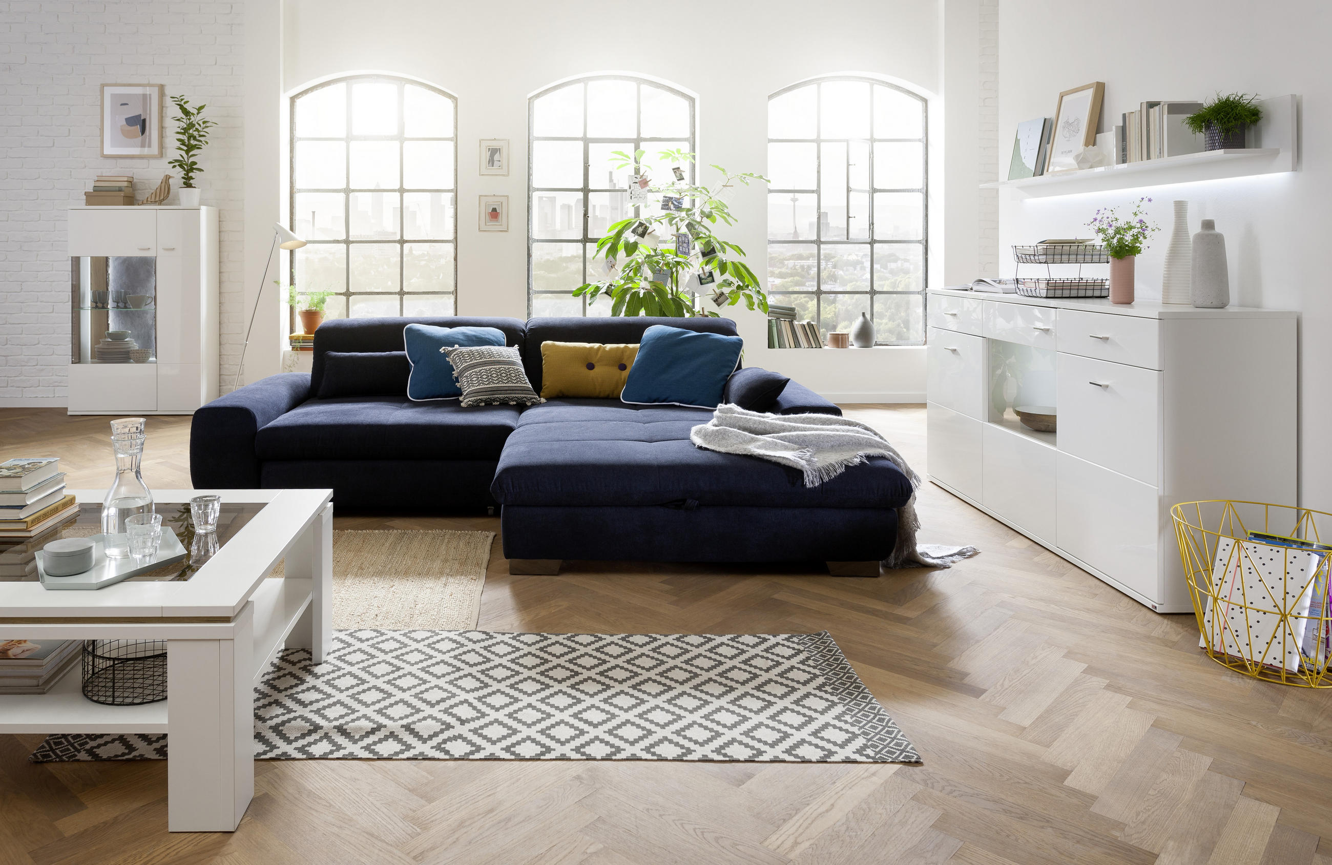 SIDEBOARD in 180,1/95,1/43,6 cm - Schieferfarben/Eichefarben, Design, Holzwerkstoff/Metall (180,1/95,1/43,6cm) - SetOne by Musterring
