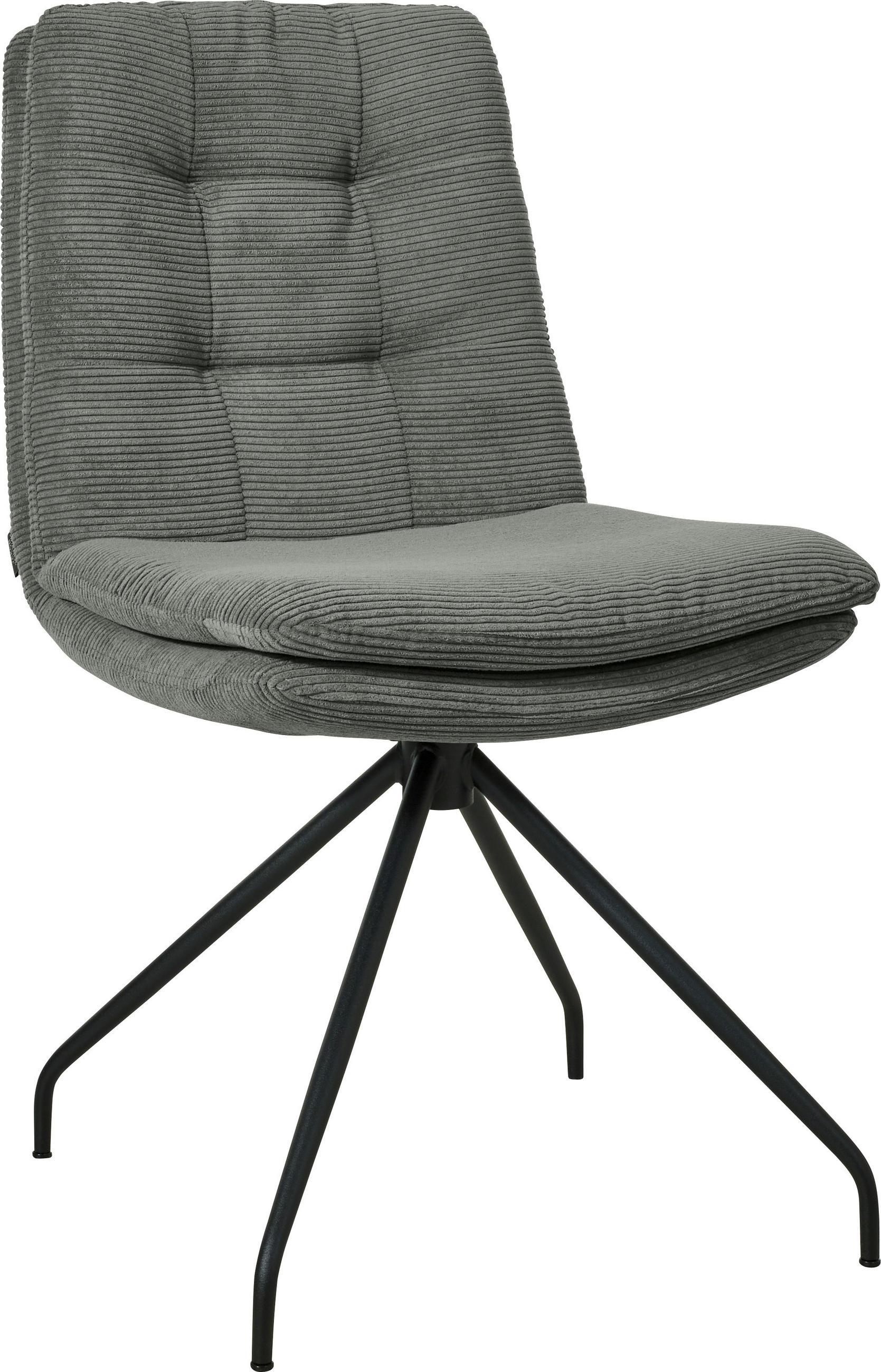 STUHL  Stoffauswahl, Sitzfläche 360° drehbar, Gestellauswahl Cord  Olivgrün  - Schwarz/Olivgrün, Design, Textil/Metall (49/90/68cm) - Johann Jakob