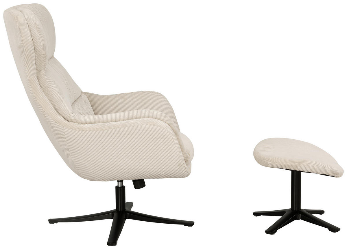 FOTEL SZETT - bézs/fekete, Modern, textil/fém (76/110/88,5cm) - Livetastic