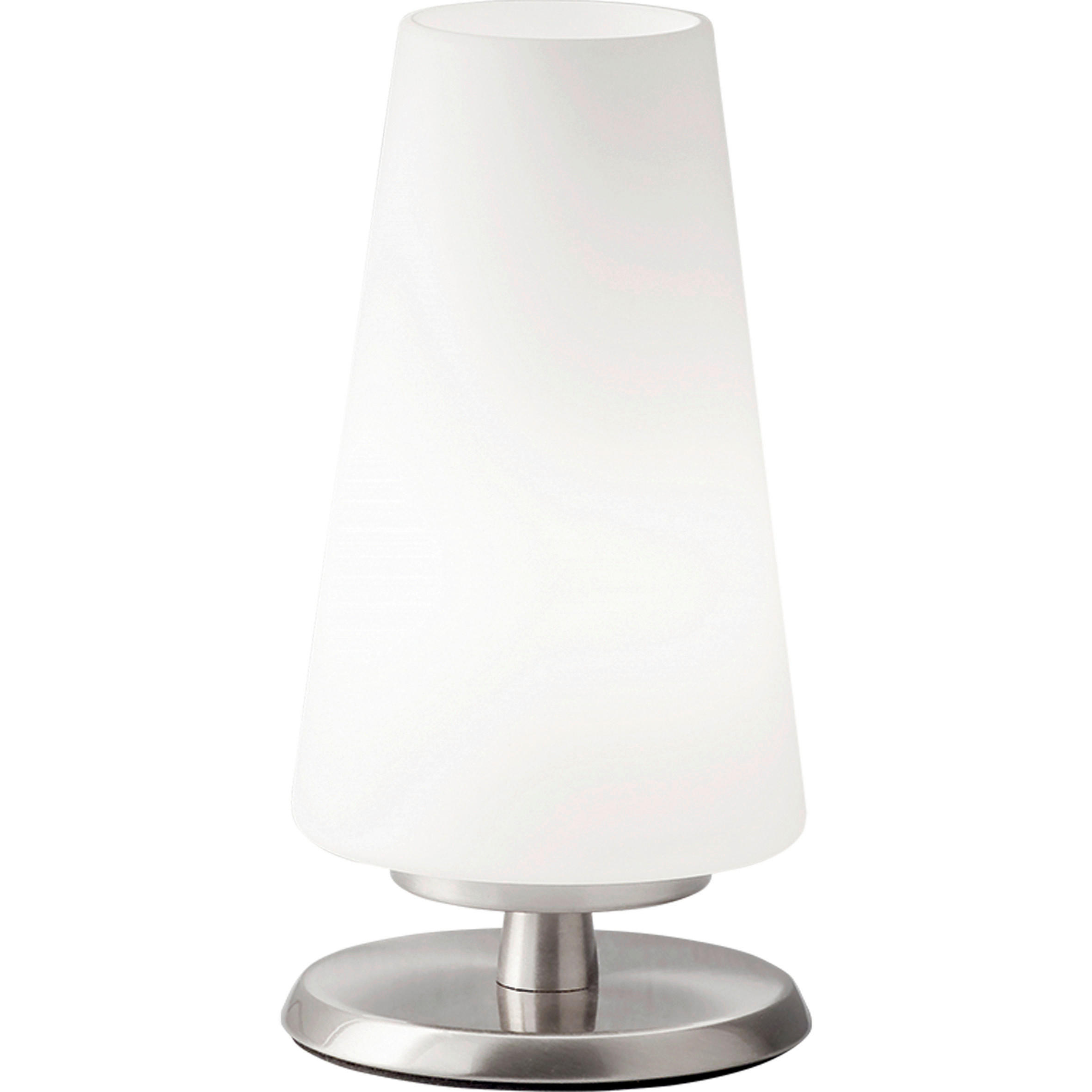 LED-TISCHLEUCHTE Milady 11/19 cm   - Weiß/Nickelfarben, Basics, Glas/Metall (11/19cm) - Fabas Luce
