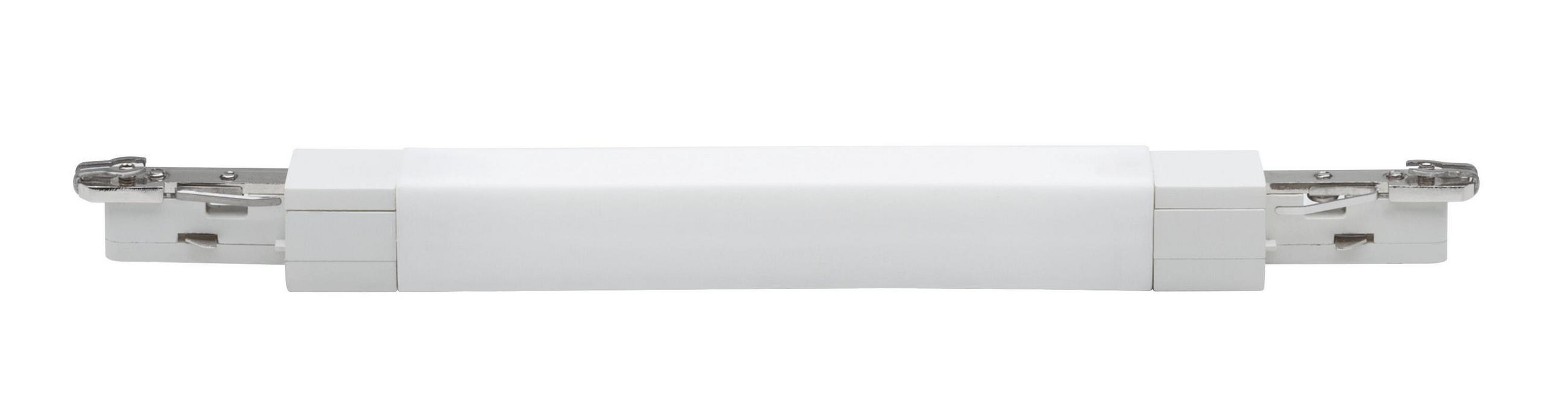 SCHIENENSYSTEM-VERBINDER URail 22,7/1,8/1,8 cm - Chromfarben/Weiß, Design, Kunststoff/Metall (22,7/1,8/1,8cm) - Paulmann