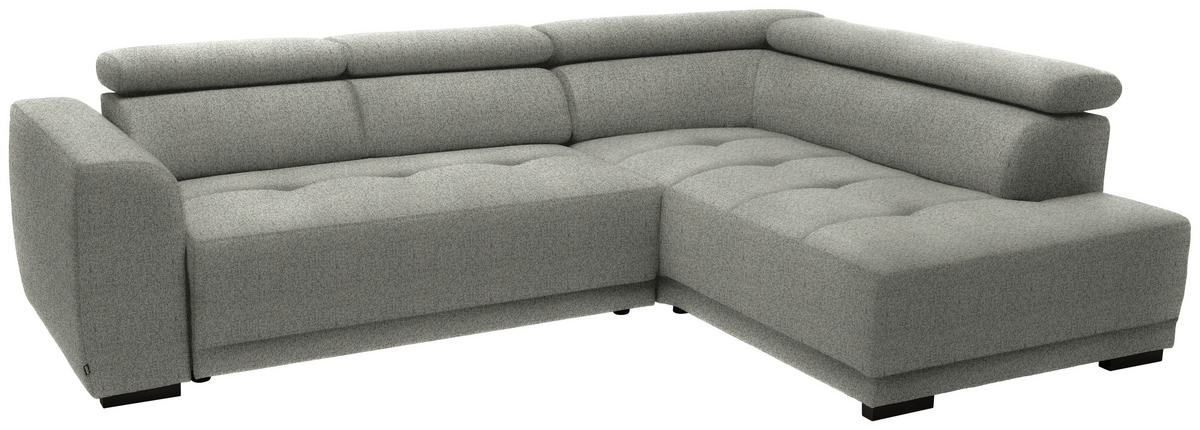 ECKSOFA in Struktur Greige  284/205 cm  - Greige/Schwarz, Design, Kunststoff/Textil (284/205cm) - Xora