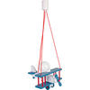 KINDERHÄNGELEUCHTE 29/31/75 cm   - Blau/Rot, KONVENTIONELL, Holz (29/31/75cm)