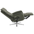 RELAXSESSEL in Leder Grau  - Edelstahlfarben/Grau, Design, Leder/Metall (70/124/85cm) - Cantus