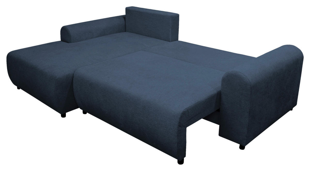 ECKSOFA Dunkelblau Struktur  - Schwarz/Dunkelblau, Design, Kunststoff/Textil (160/250cm) - MID.YOU