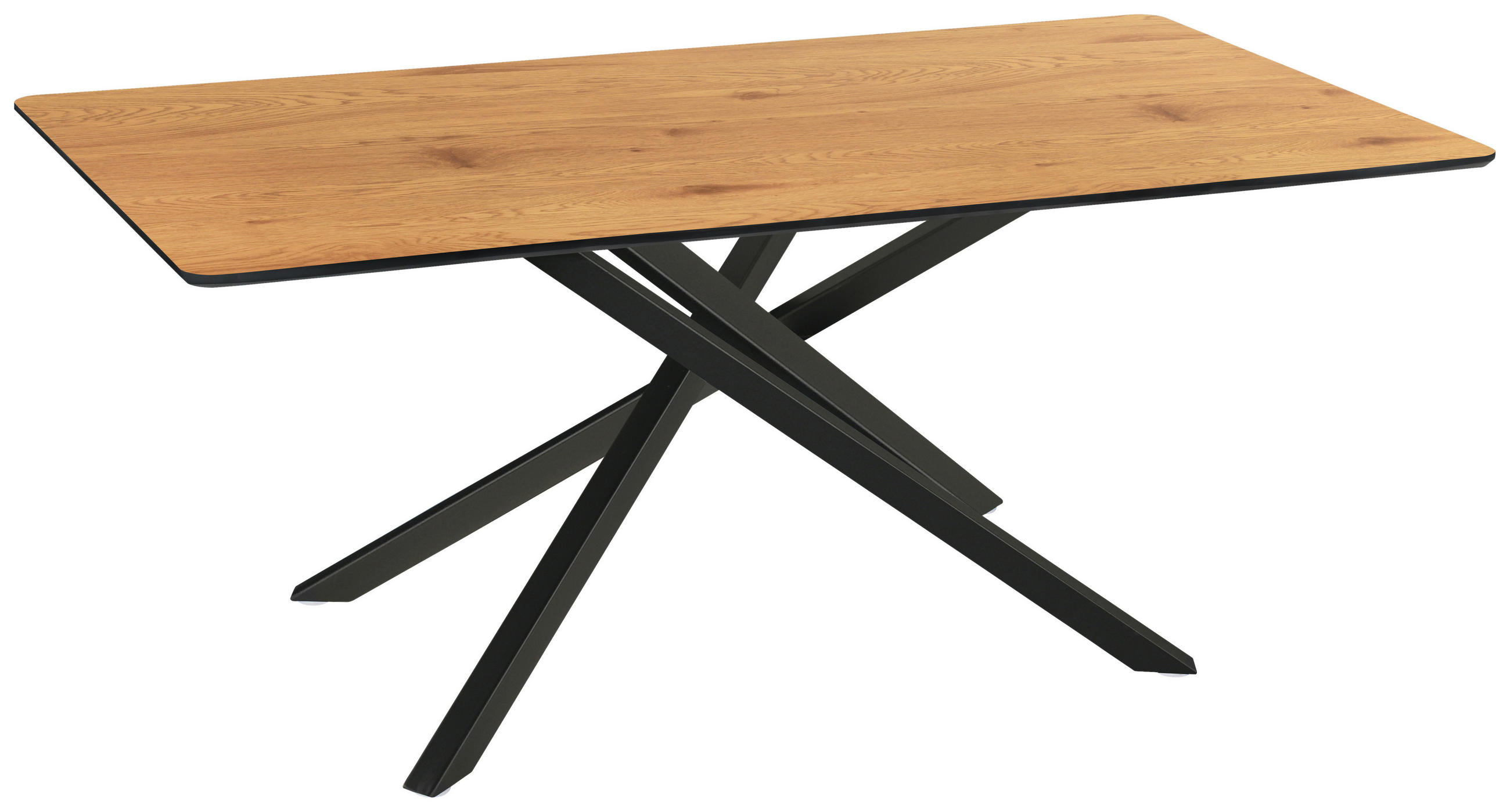 ESSTISCH in Metall, Holzwerkstoff 180/90/75 cm   - Eichefarben/Schwarz, Design, Holzwerkstoff/Metall (180/90/75cm) - Carryhome